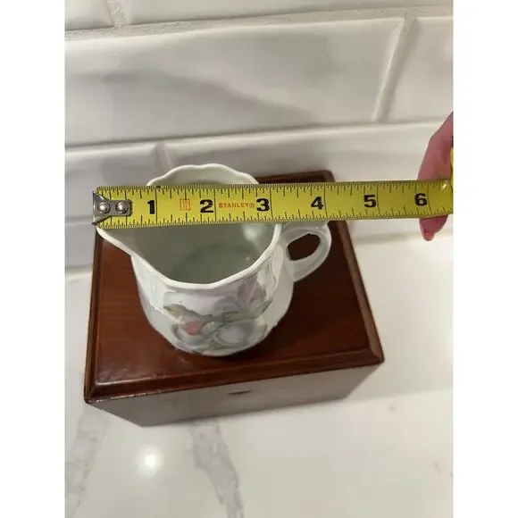 ANTIQUE PORCELAIN CREAMER FRUIT DESIGN Berries ORNATE SHAPE MARKED GERMANY - Picture 8 of 9